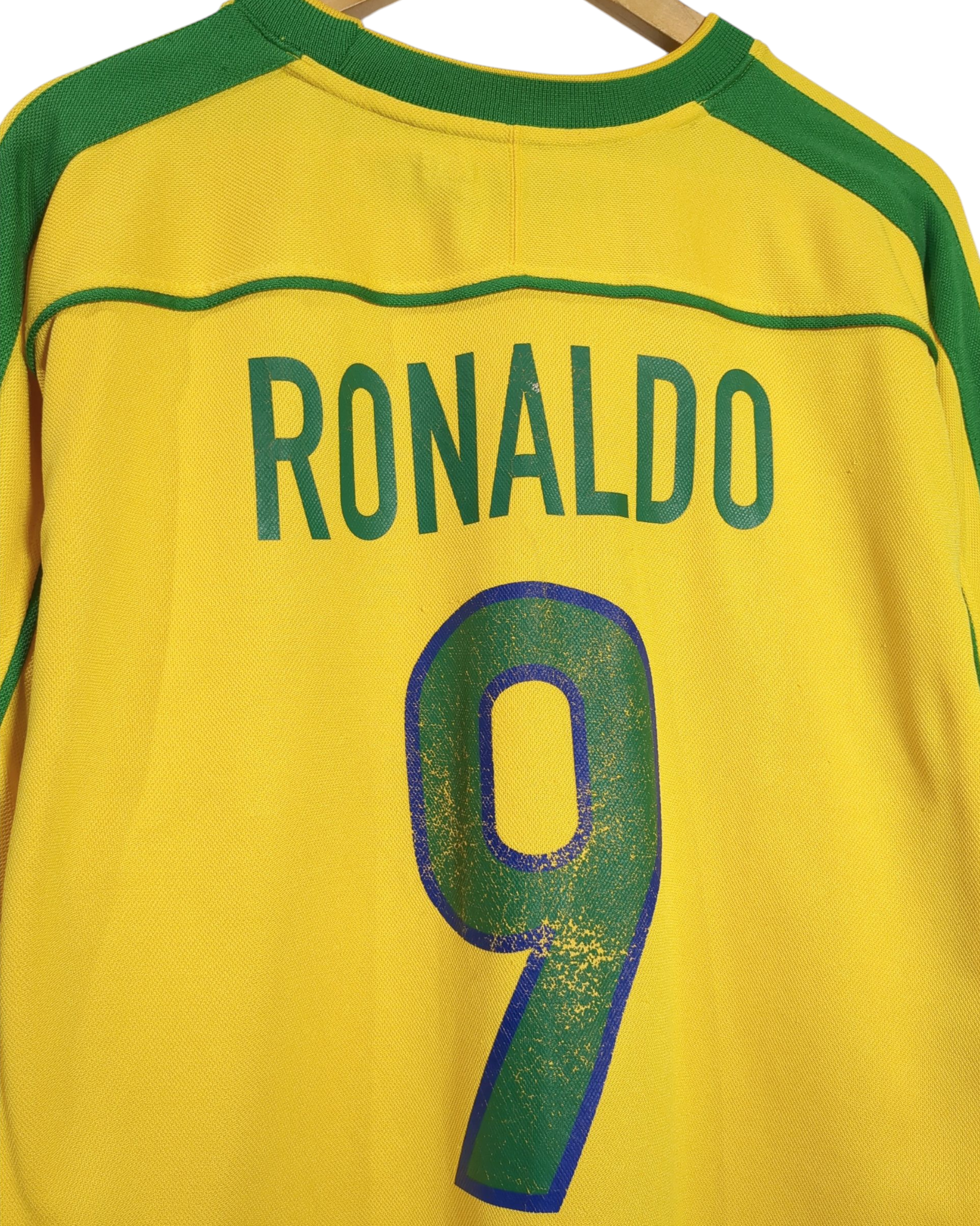 1998-00 Brazil Nike Home Shirt #9 Ronaldo - (L)