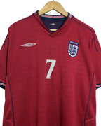 2002-04 England Umbro Reversible Away Shirt #7 Beckham - (XL)