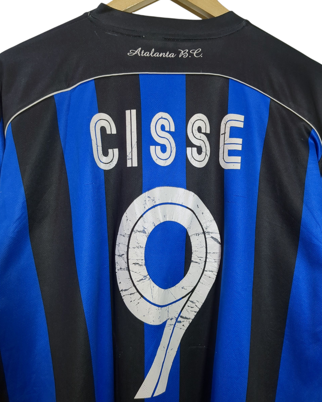 2008-09 Atalanta Errea Home Shirt #9 Cisse - (L)