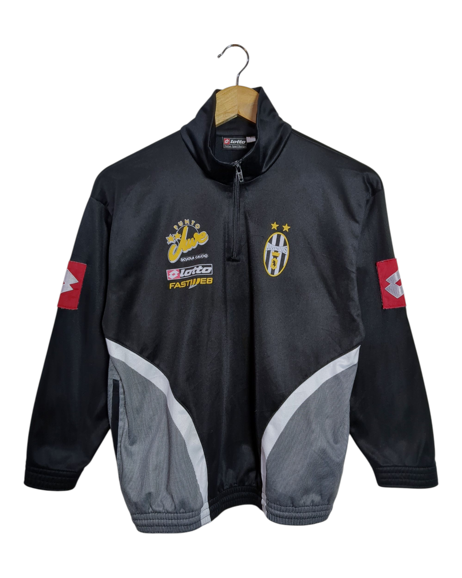 2001-02 Juventus Lotto Scuola Calcio 1/4 Zip Drill Top - (XL.Boys)