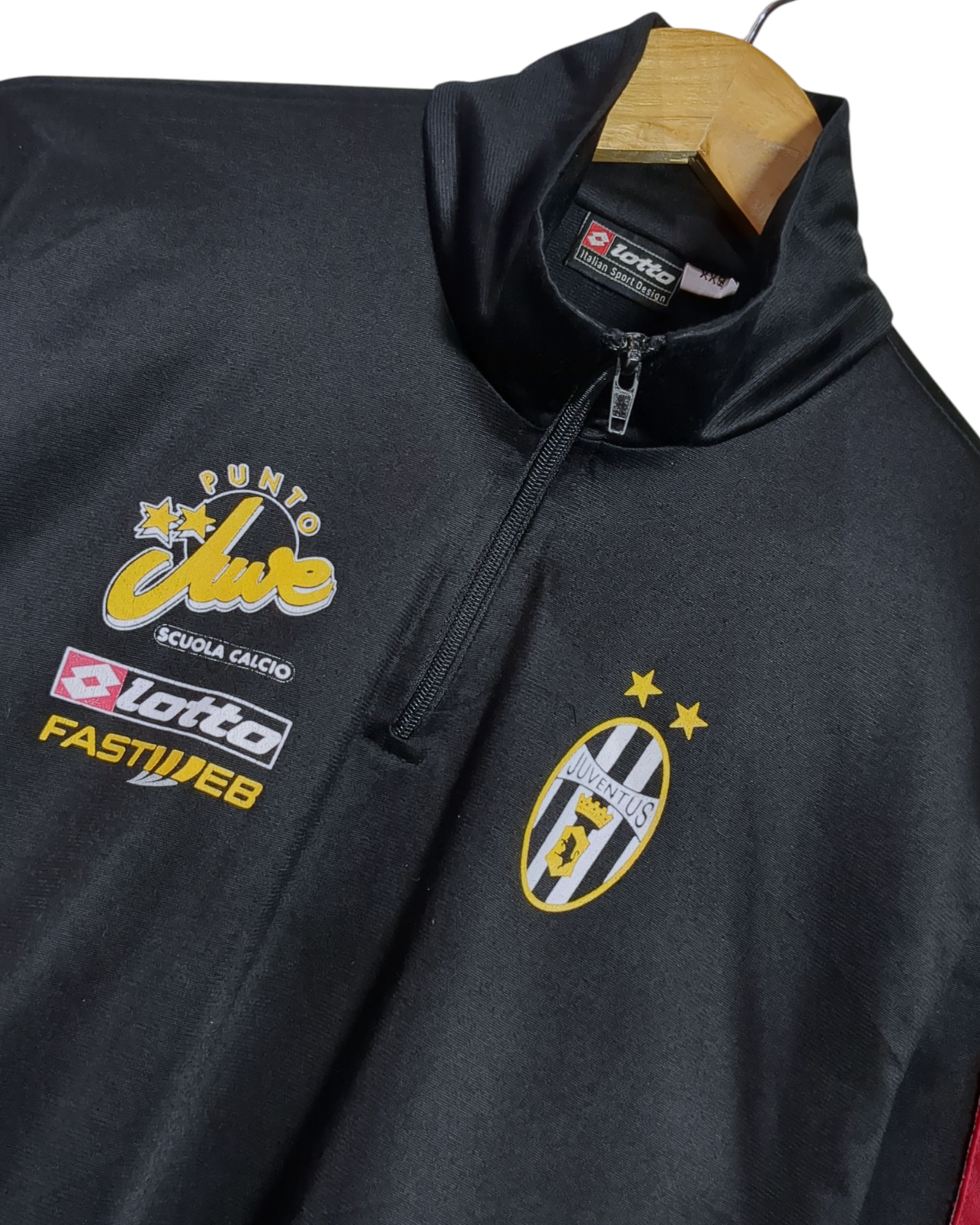 2001-02 Juventus Lotto Scuola Calcio 1/4 Zip Drill Top - (XL.Boys)