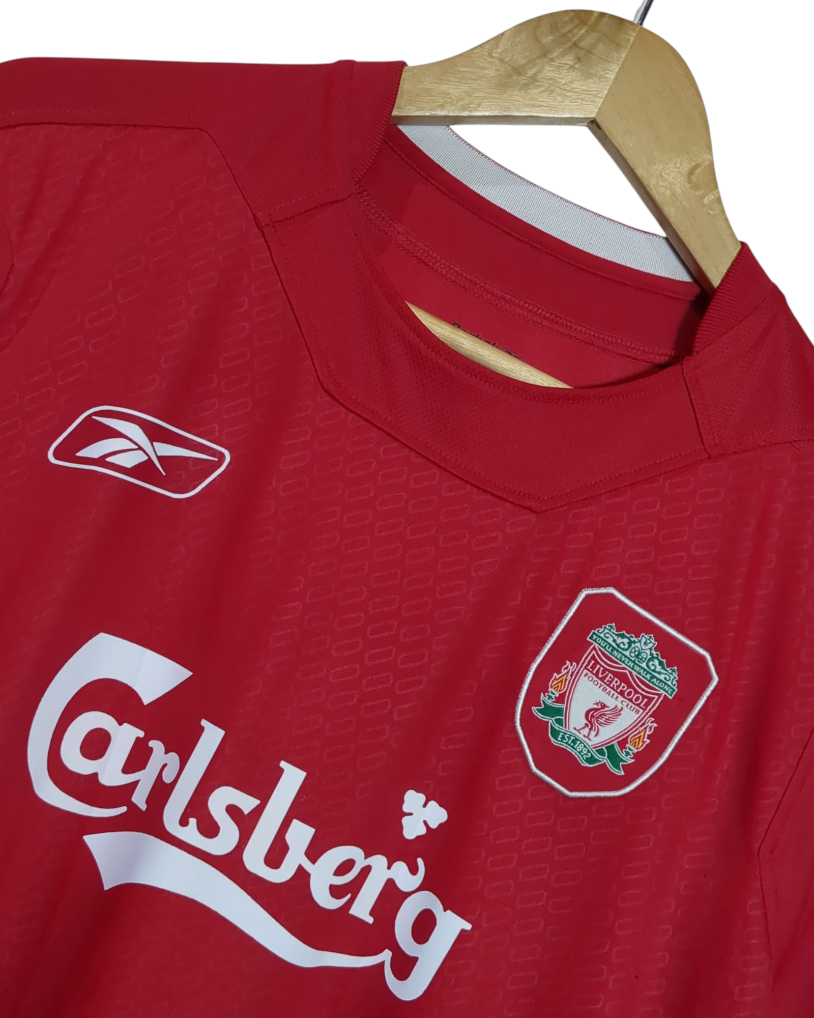 2004-06 Liverpool Reebok Home Shirt #5 Baros - (L)