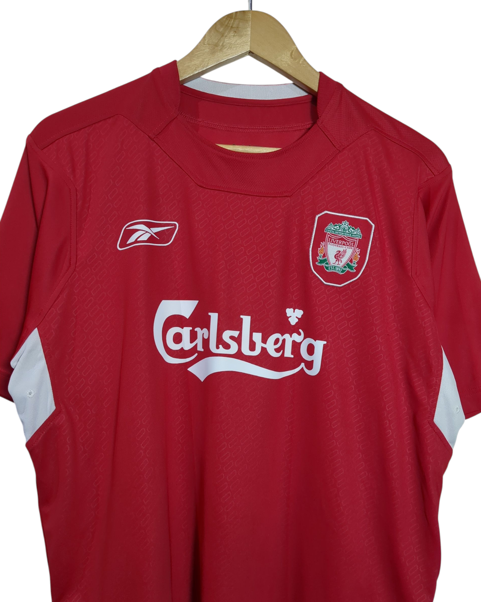 2004-06 Liverpool Reebok Home Shirt #5 Baros - (L)