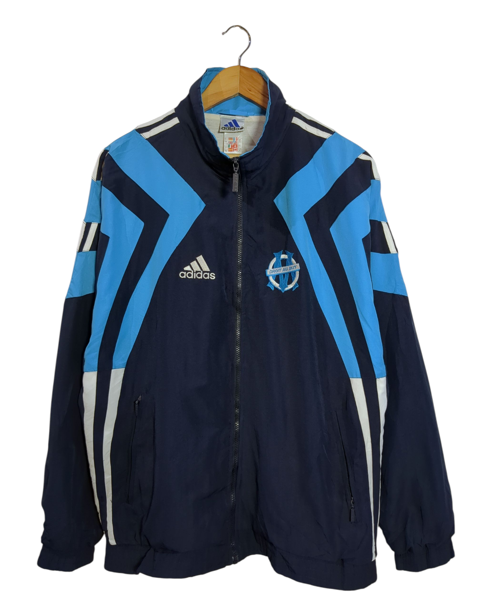 1998-99 Olympique Marseille Adidas Hooded Rain Jacket - (XL)