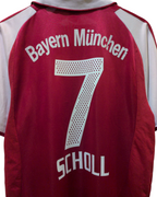 2003-04 Bayern Munich Adidas Home Shirt #7 Scholl - (M)
