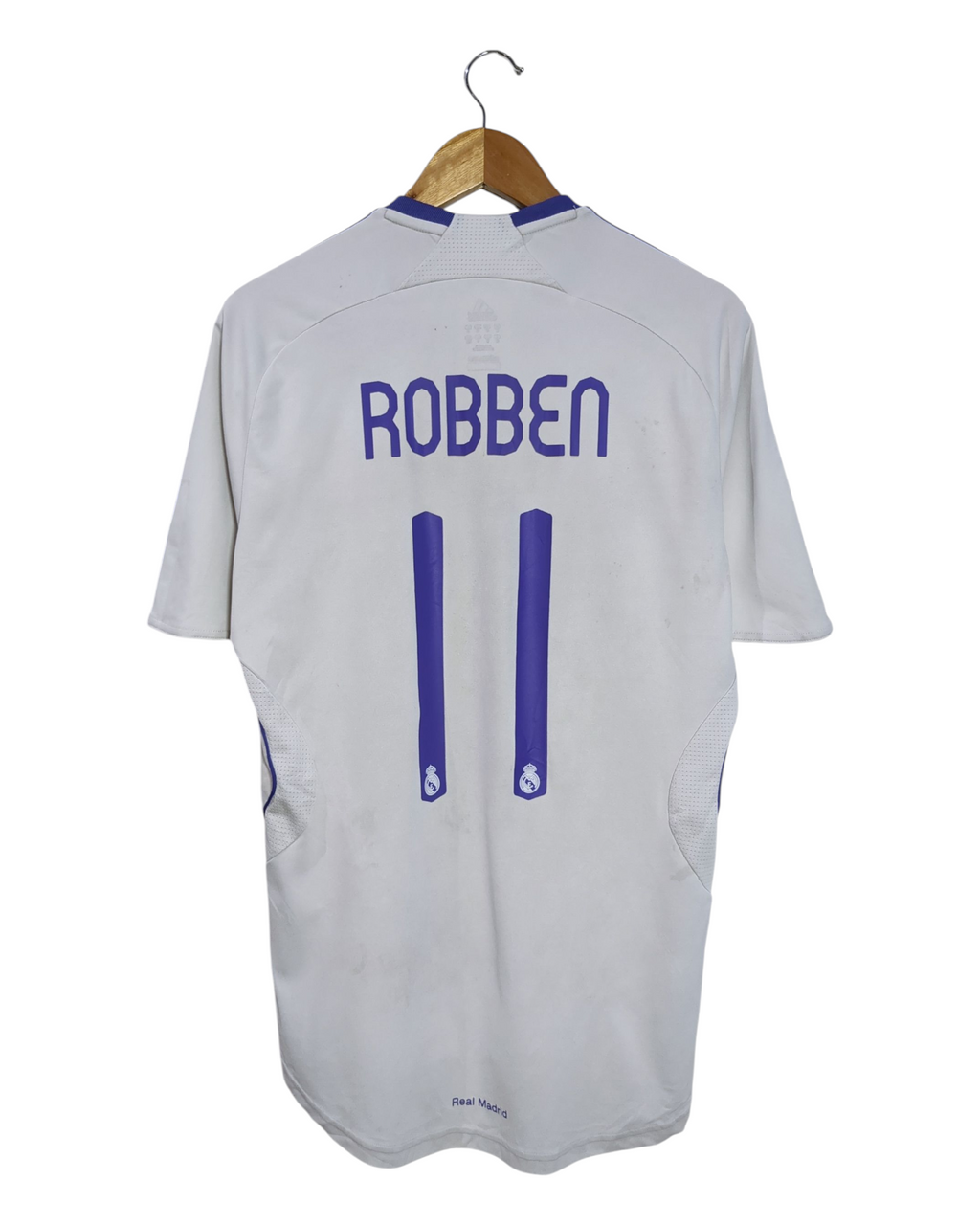 2007-08 Real Madrid Adidas Home Shirt #11 Robben - (M)