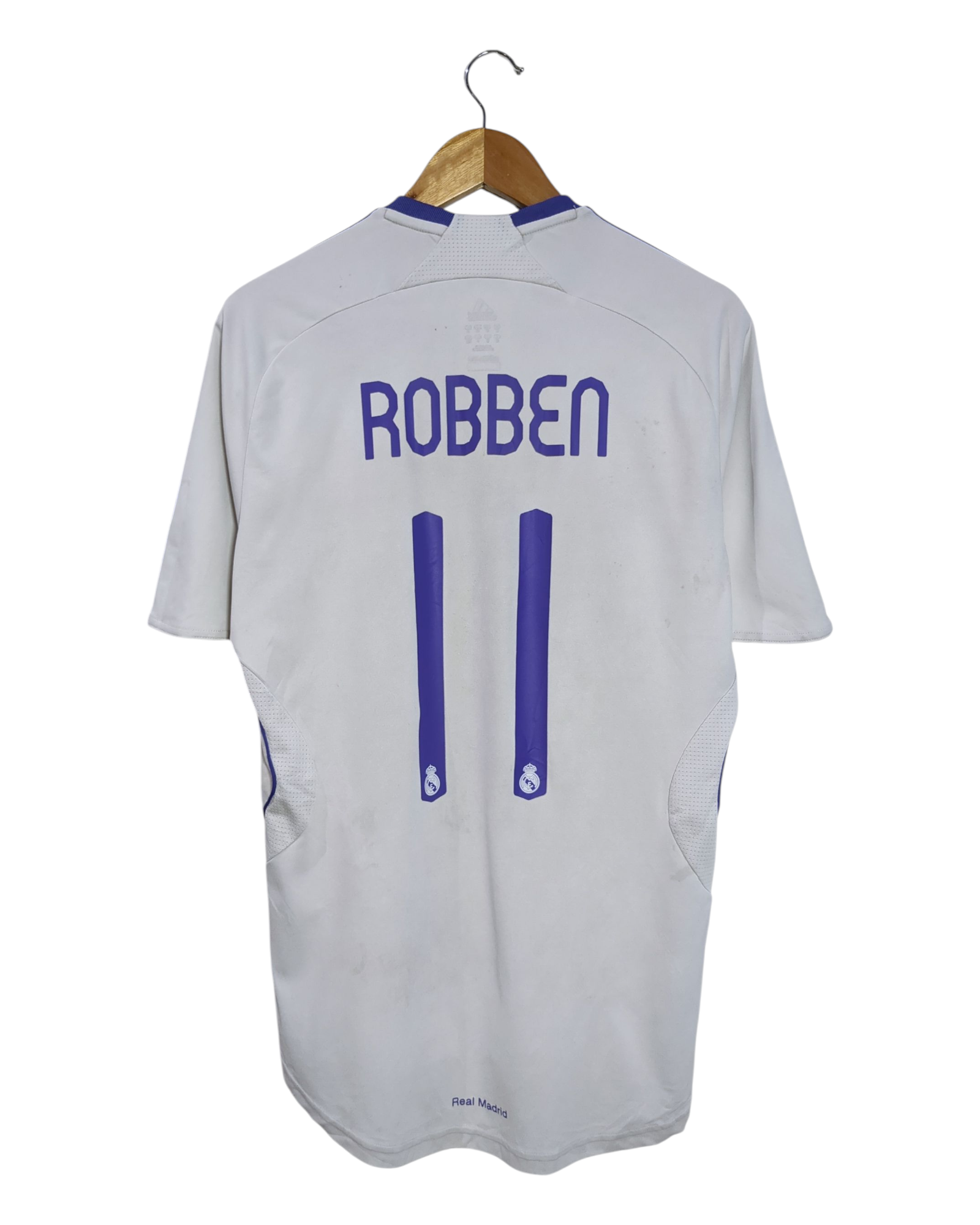 2007-08 Real Madrid Adidas Home Shirt #11 Robben - (M)