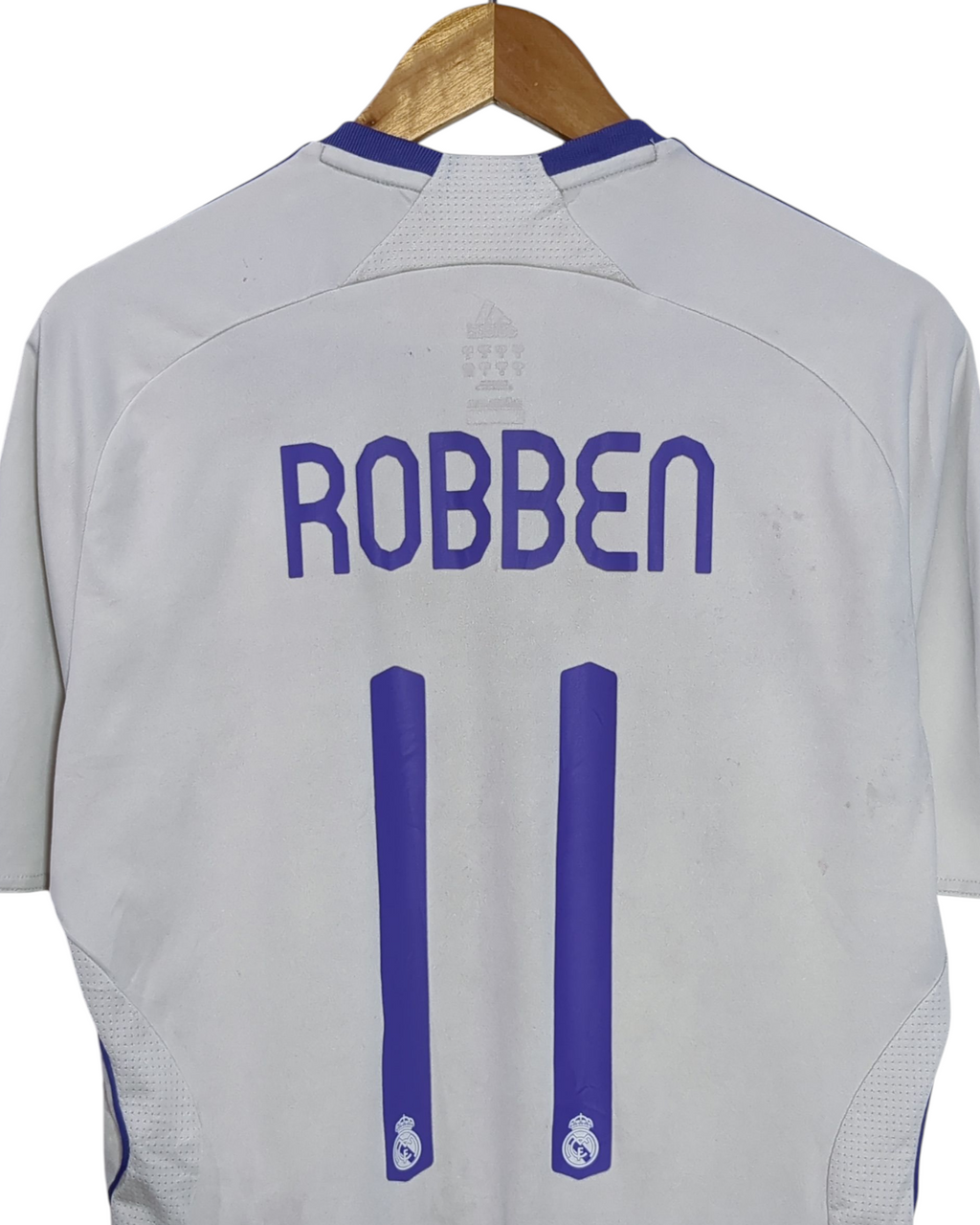 2007-08 Real Madrid Adidas Home Shirt #11 Robben - (M)