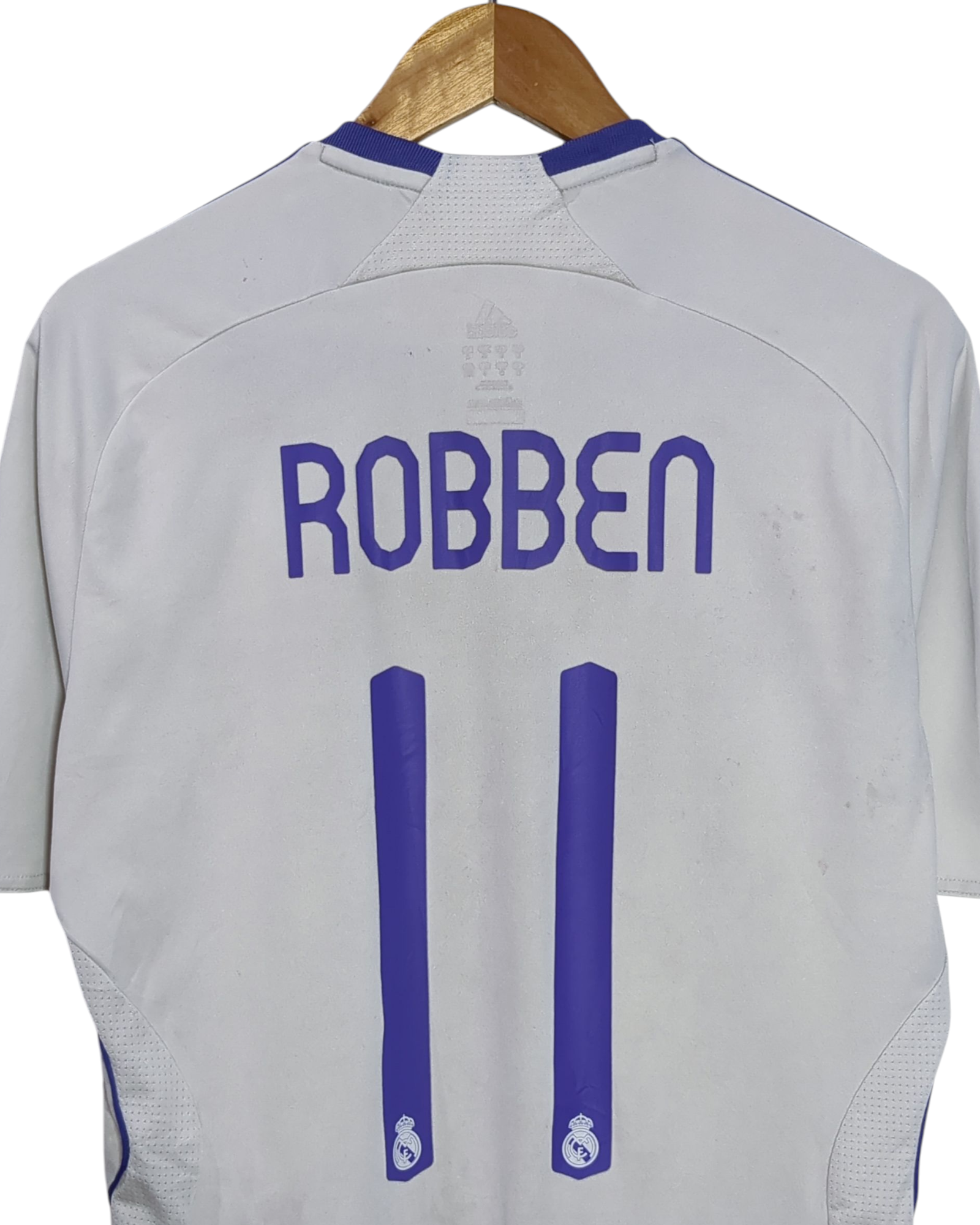 2007-08 Real Madrid Adidas Home Shirt #11 Robben - (M)