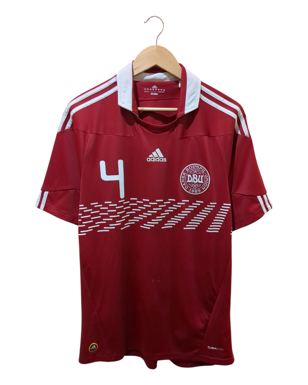 2010-11 Denmark Adidas Home Shirt #4 Agger - (M)