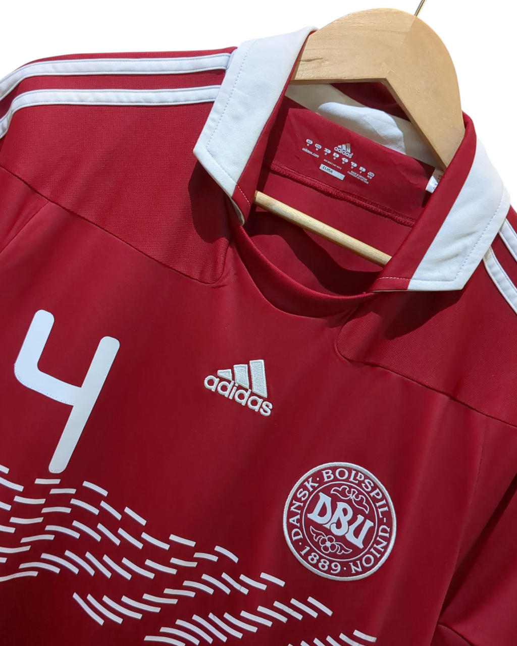 2010-11 Denmark Adidas Home Shirt #4 Agger - (M)