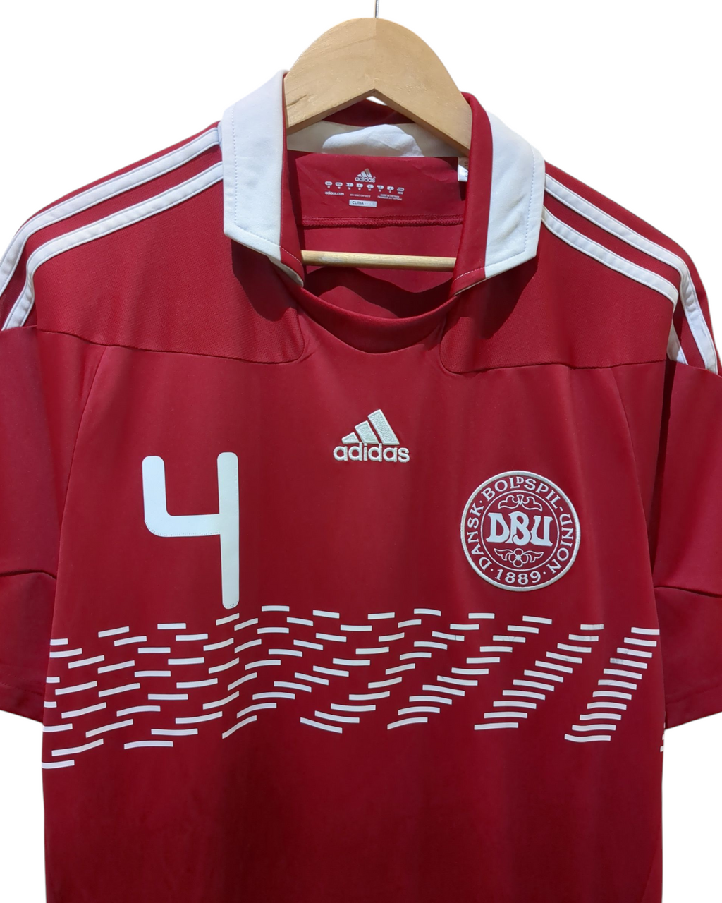 2010-11 Denmark Adidas Home Shirt #4 Agger - (M)