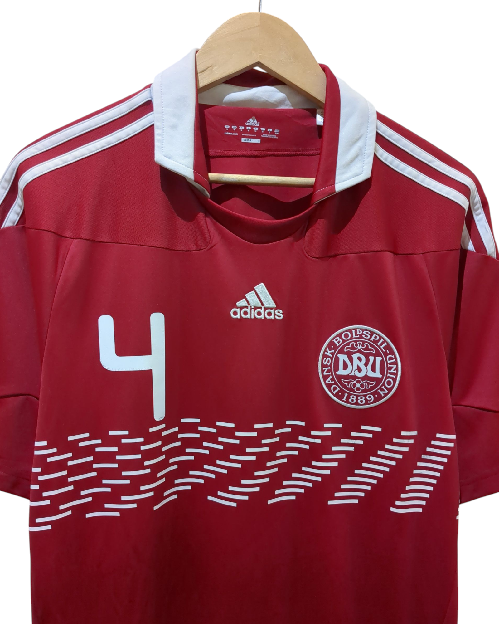 2010-11 Denmark Adidas Home Shirt #4 Agger - (M)