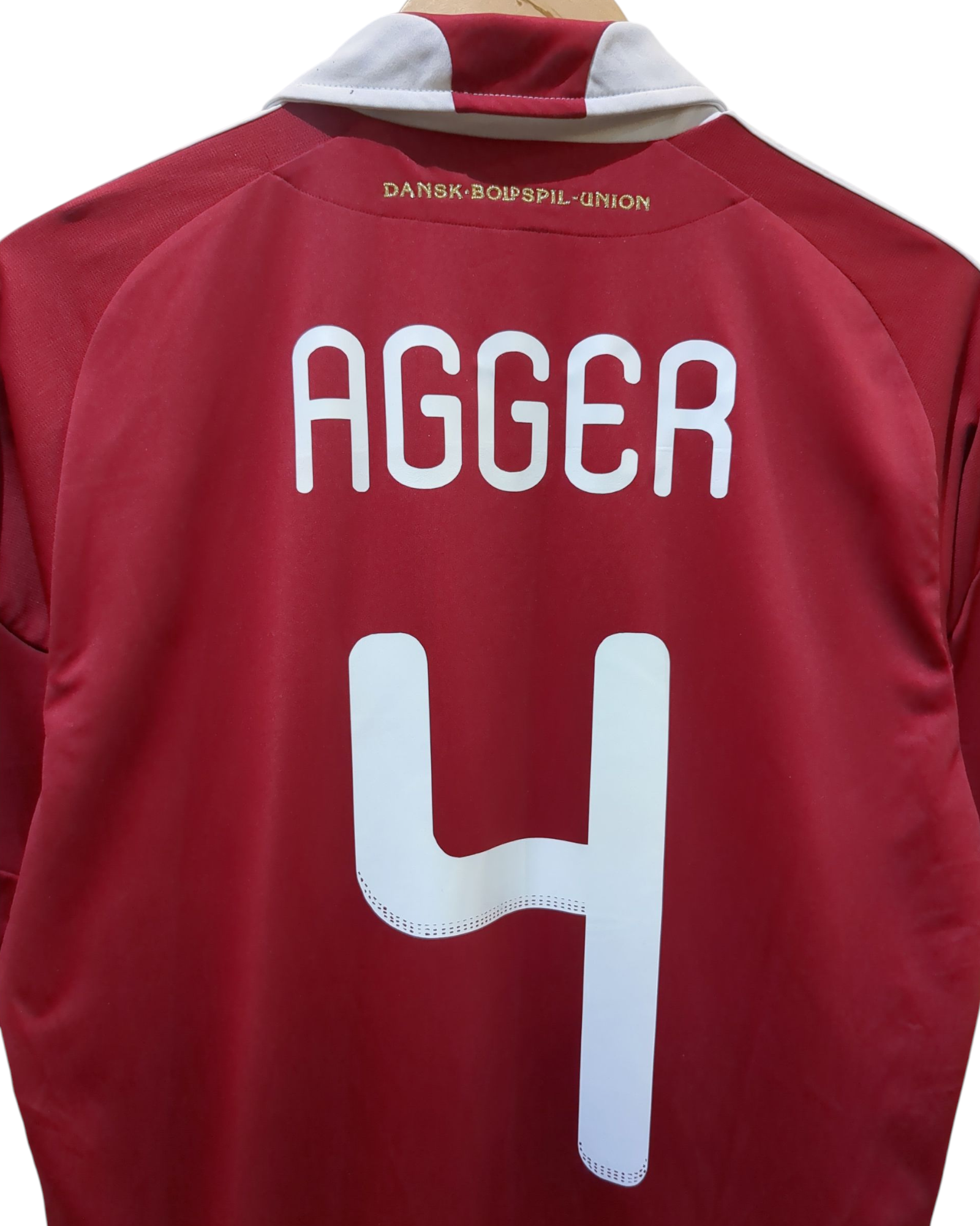 2010-11 Denmark Adidas Home Shirt #4 Agger - (M)