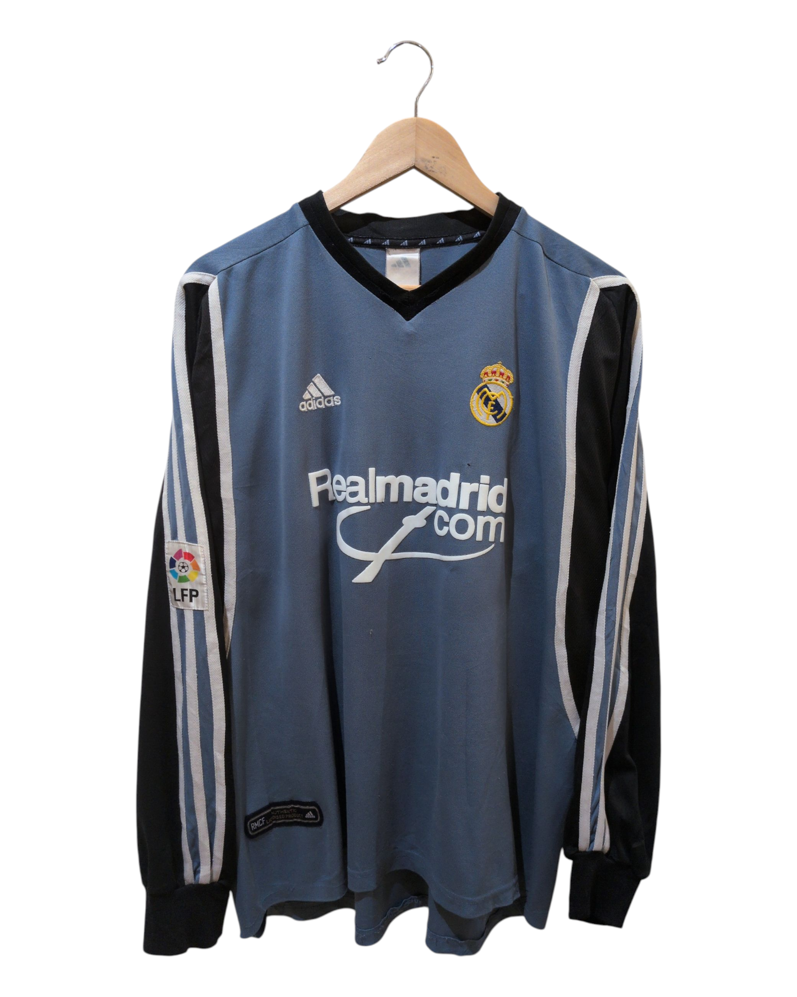 2001 Real Madrid Adidas Away L/S Shirt #7 Raul - (XL)