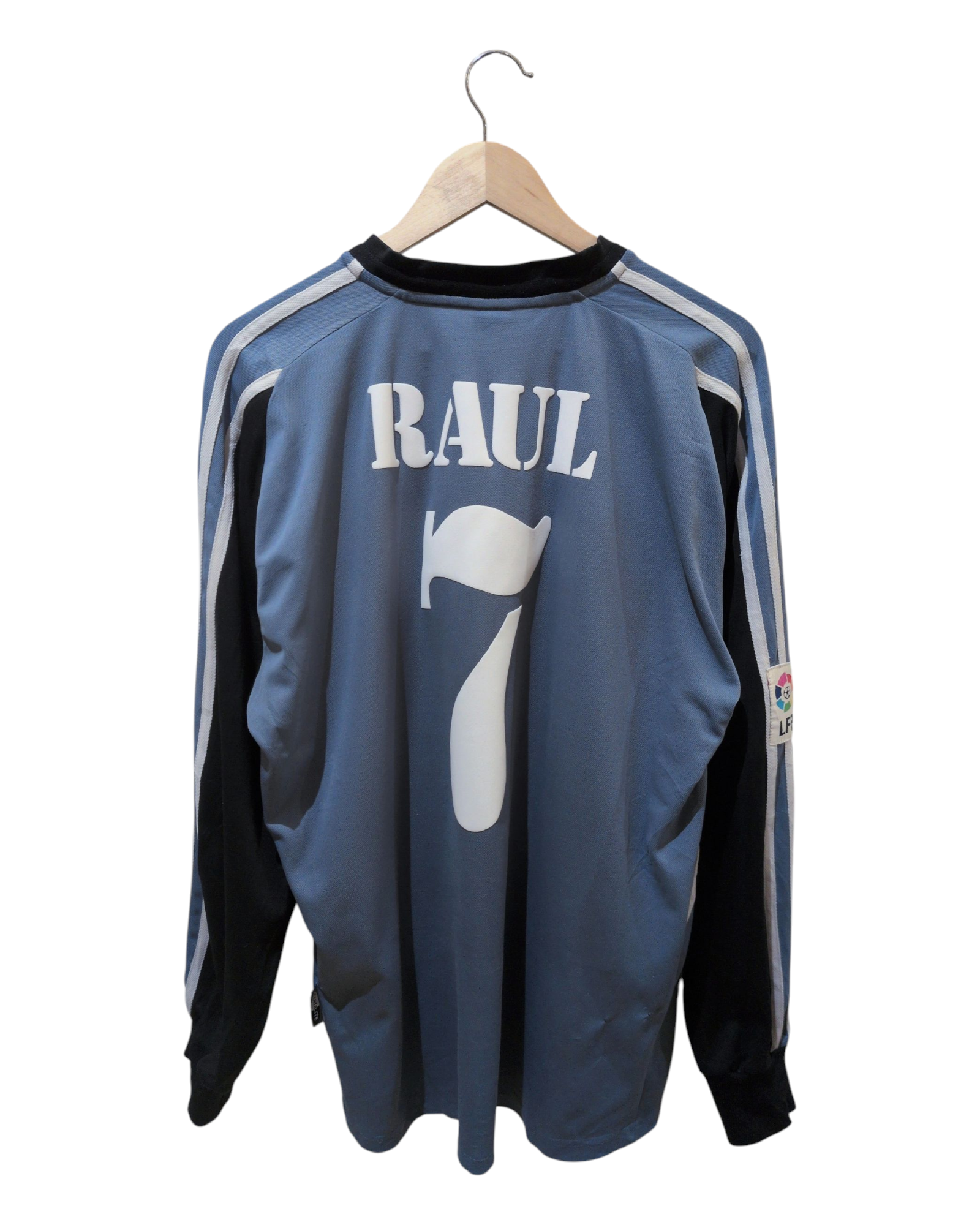 2001 Real Madrid Adidas Away L/S Shirt #7 Raul - (XL)