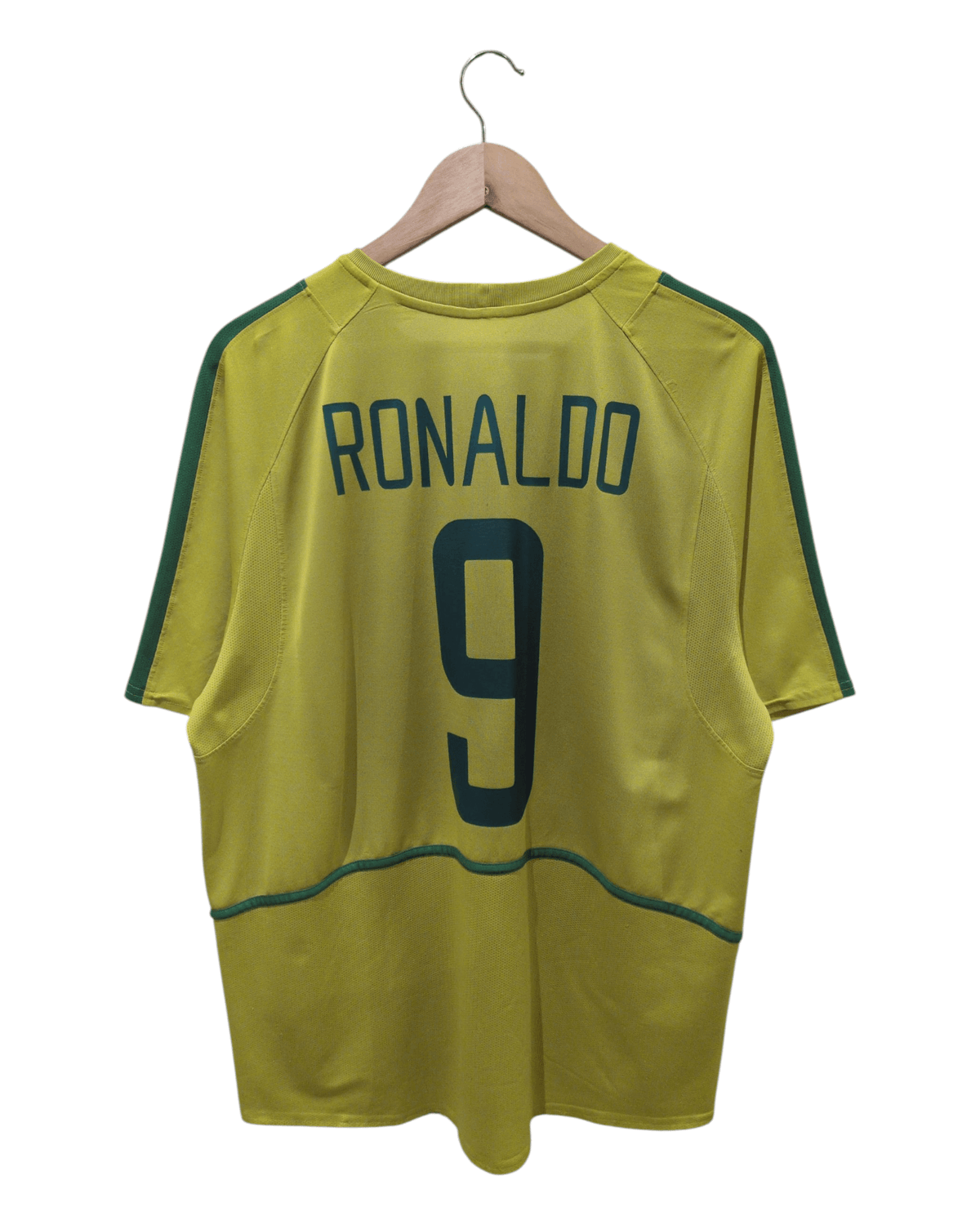 2002-04 Brazil Nike Home Shirt #9 Ronaldo - (L)