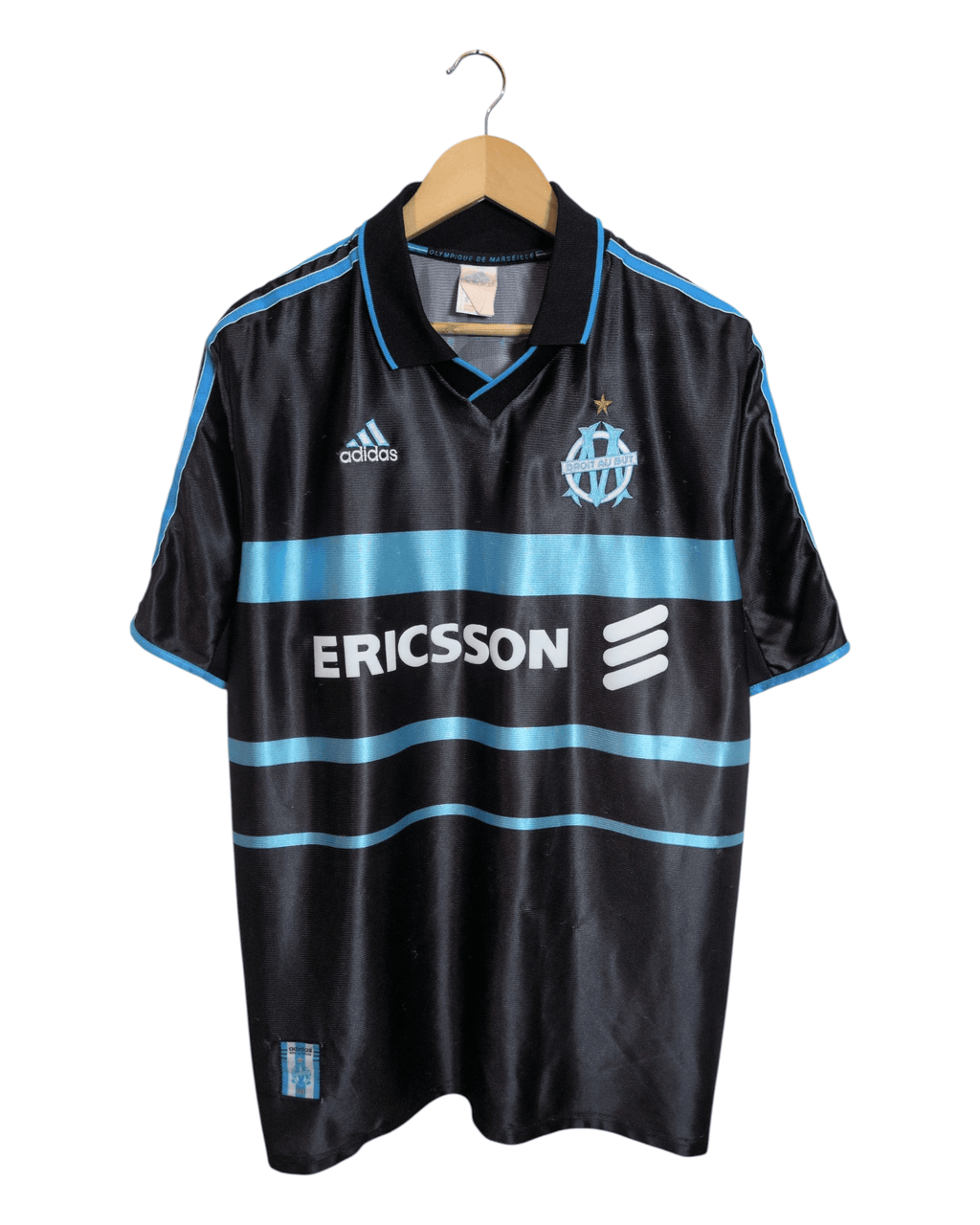 1999-00 Olympique Marseille Adidas Third Shirt #7 Pires - (XL)