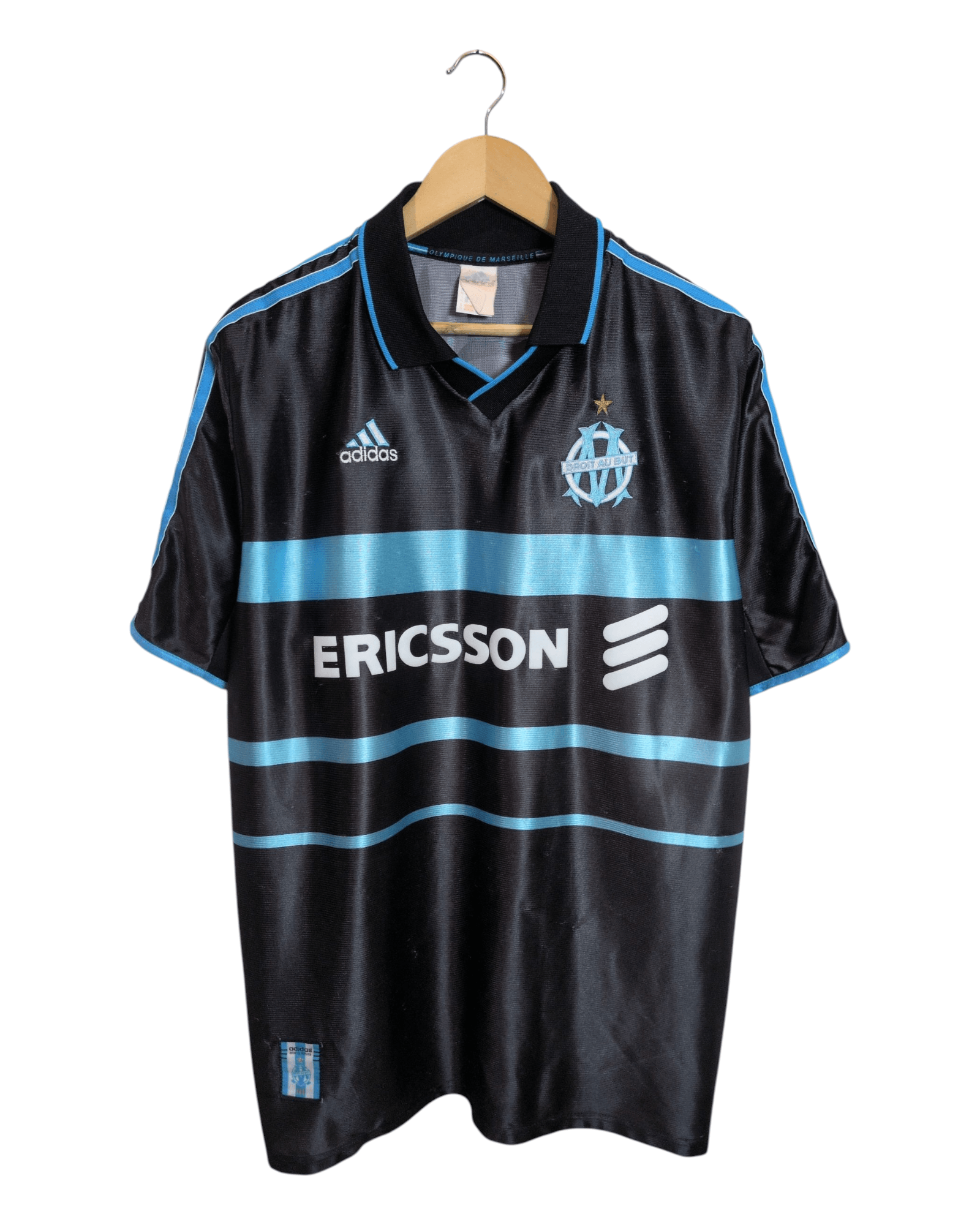 1999-00 Olympique Marseille Adidas Third Shirt #7 Pires - (XL)