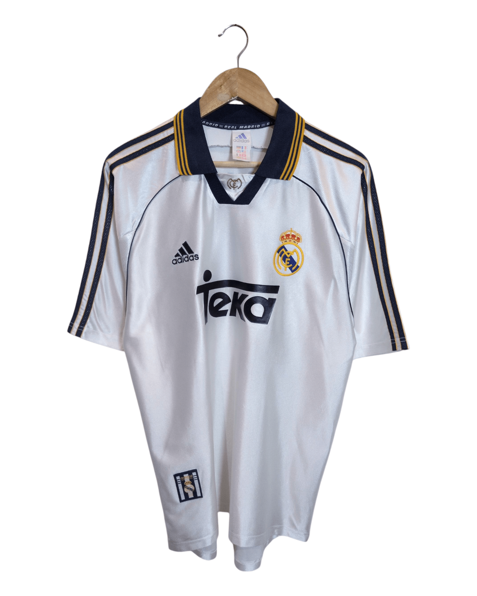 1999-00 Real Madrid Adidas Home Shirt #7 Raul - (M)