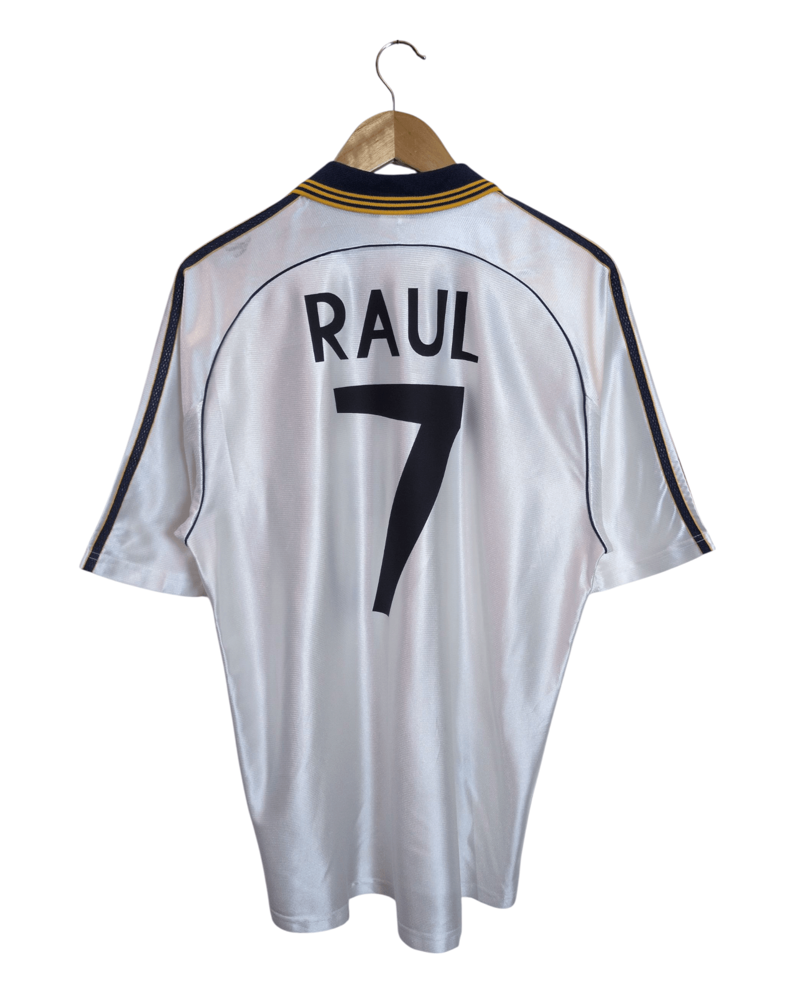 1999-00 Real Madrid Adidas Home Shirt #7 Raul - (M)