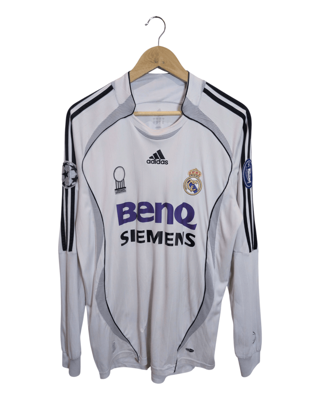 2006-07 Real Madrid Adidas Home L/S Shirt #23 Beckham - (L)