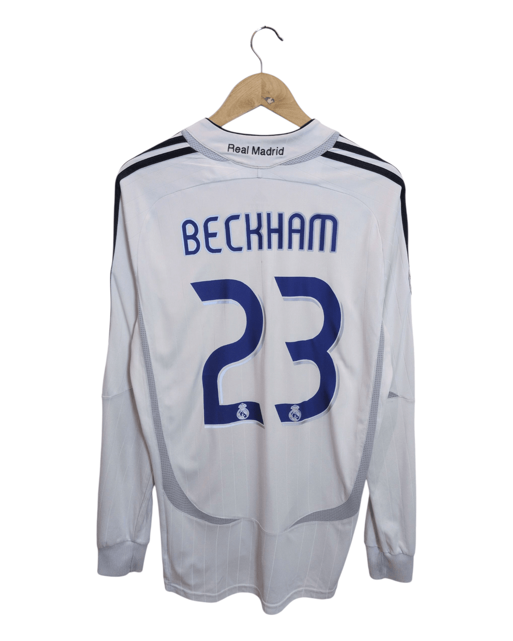 2006-07 Real Madrid Adidas Home L/S Shirt #23 Beckham - (L)
