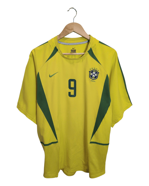 2002-04 Brazil Nike Home Shirt #9 Ronaldo - (L)