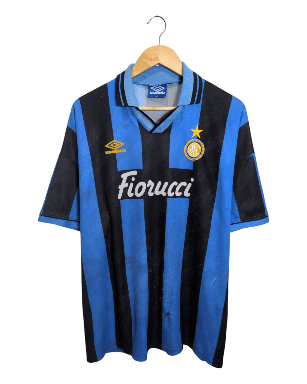 1994-95 Inter Milan Umbro Home Shirt #10 Bergkamp - (XL)