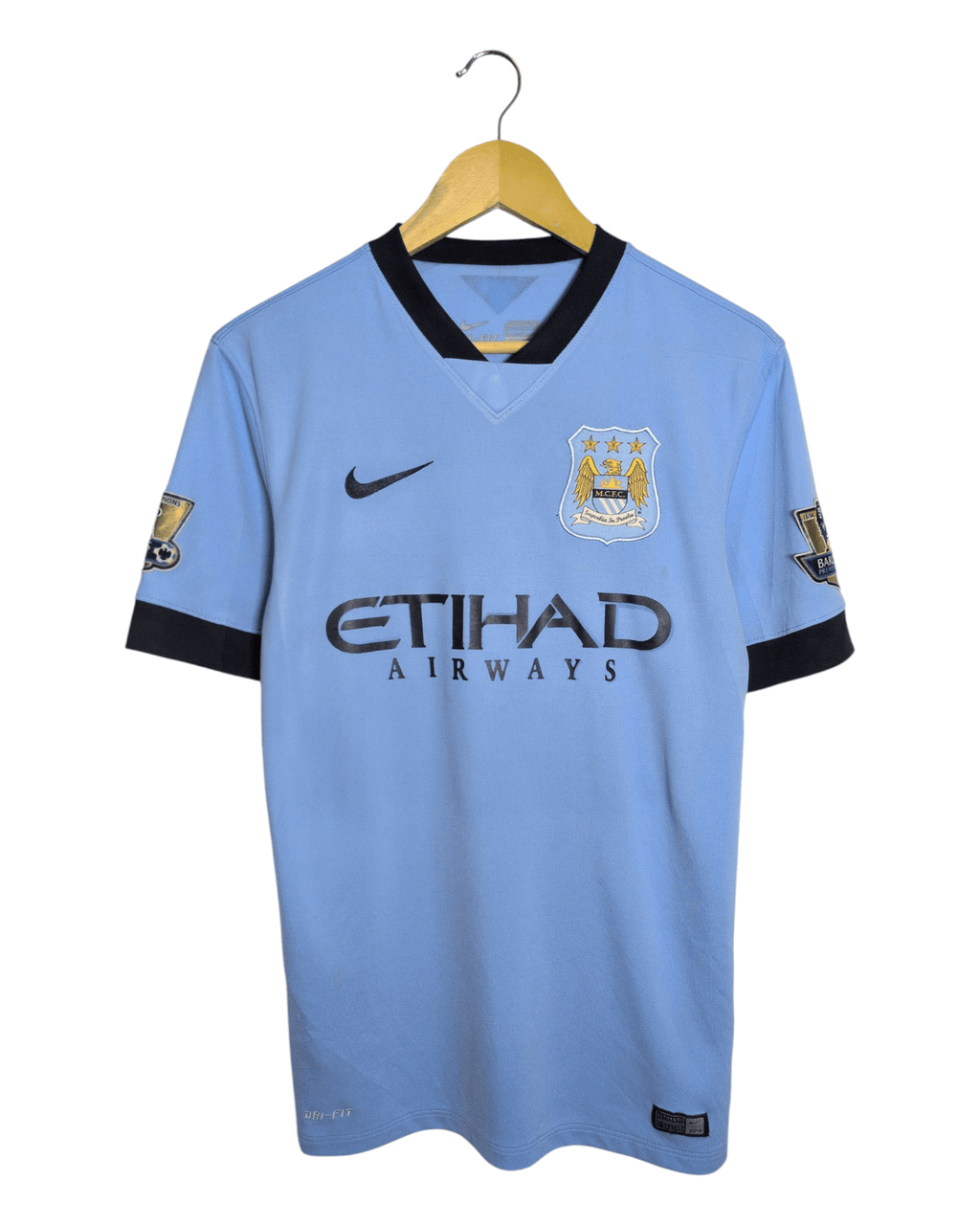 2014-15 Manchester City Nike Home Shirt #16 Kun Aguero - (S)