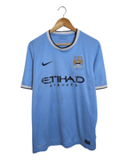 2013-14 Manchester City Nike Home Shirt #16 Kun Aguero - (L)
