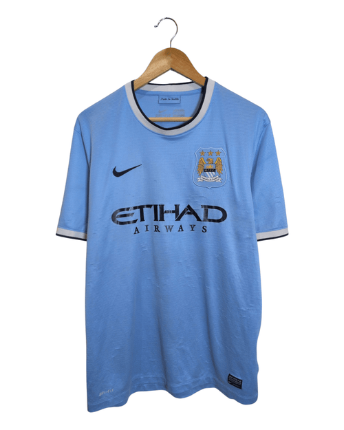 2013-14 Manchester City Nike Home Shirt #16 Kun Aguero - (L)