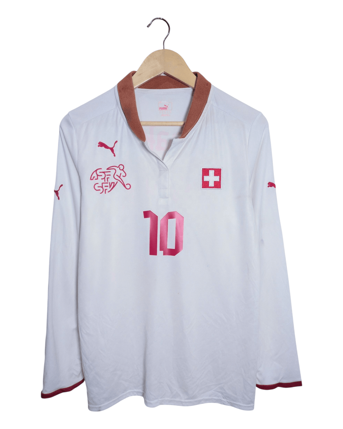 2012-14 Switzerland Puma Home L/S Shirt #10 Xhaka - (M)