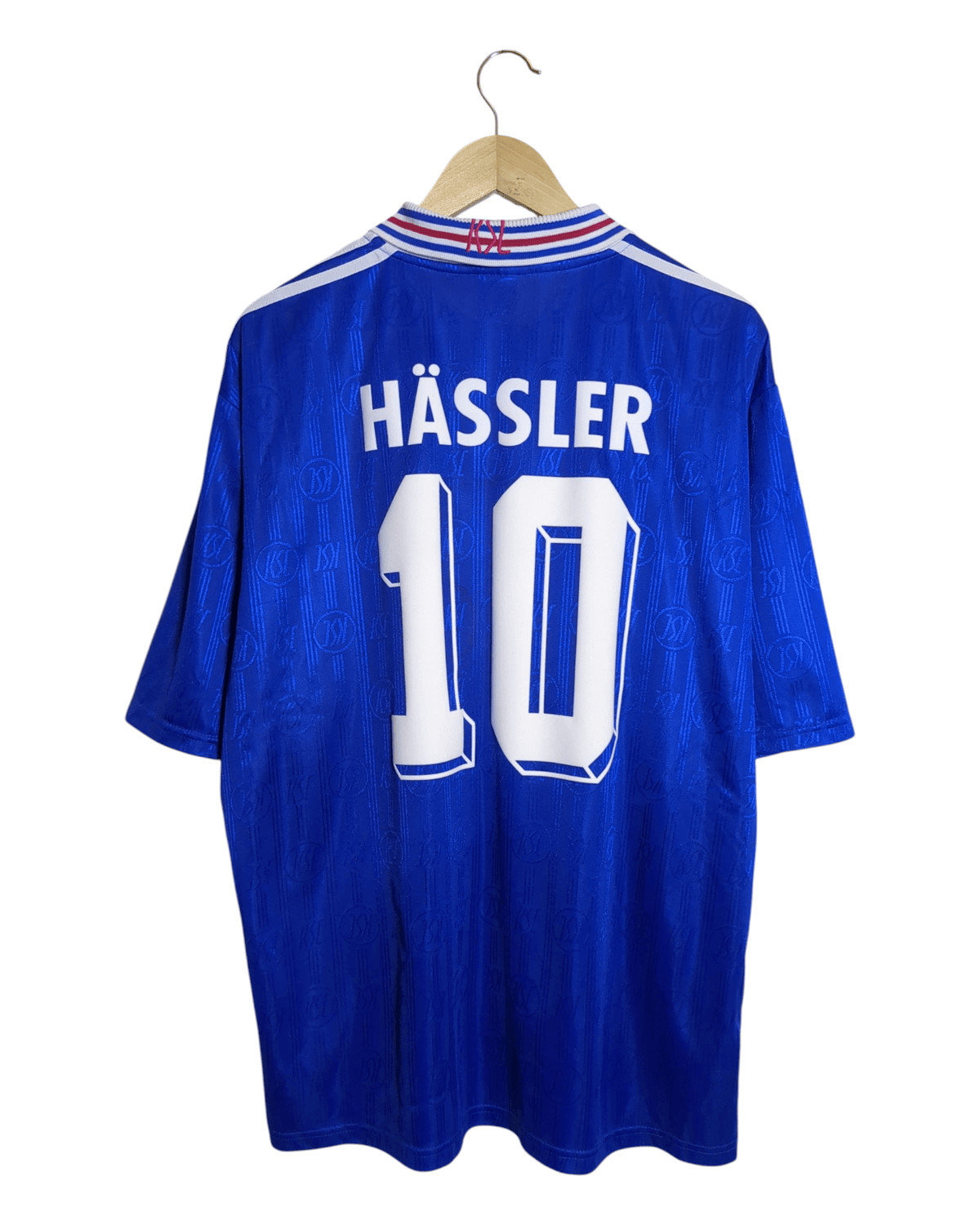 1997-98 Karlsruhe Adidas Away Shirt #10 Hassler - (L)