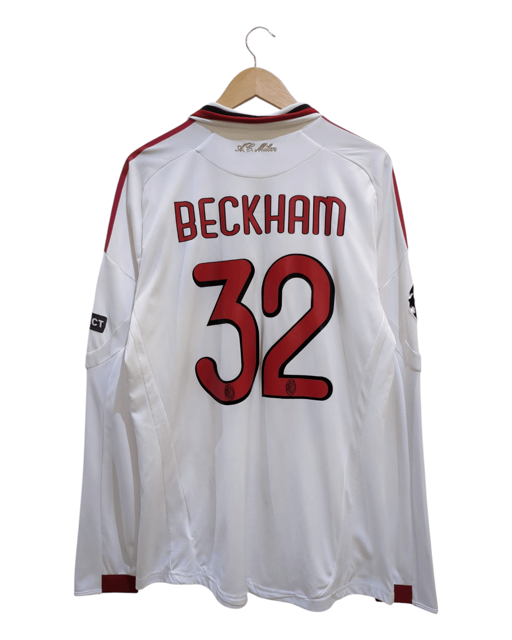 2009-10 AC Milan Adidas Player Issue Away L/S Shirt #32 Beckham - (L)
