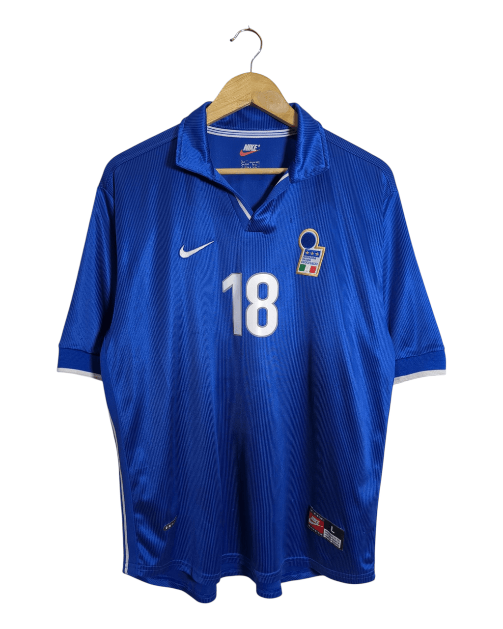 1997-98 Italy Nike Home Shirt #18 Baggio R. - (L)