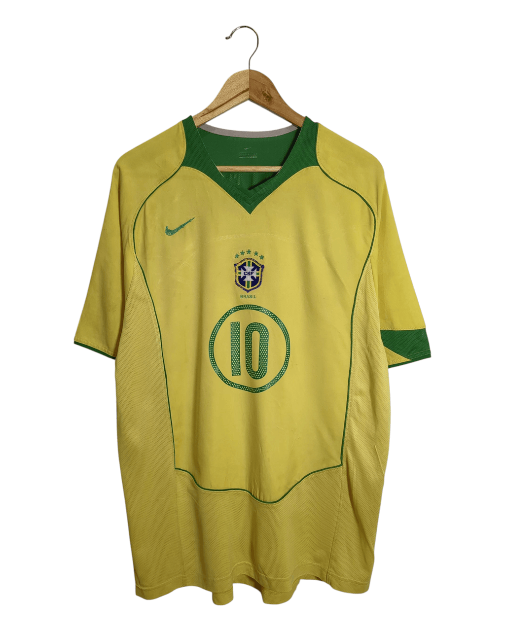 2004-06 Brazil Nike Home Shirt #10 Ronaldinho - (XL)