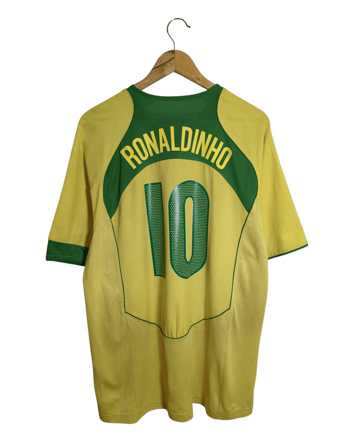 2004-06 Brazil Nike Home Shirt #10 Ronaldinho - (XL)