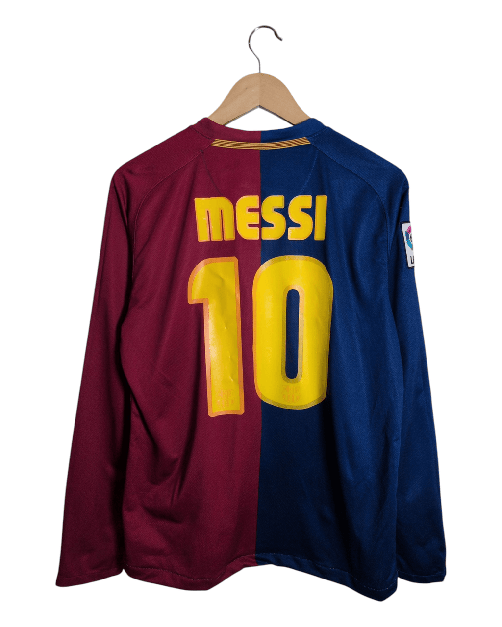 2008-09 Barcelona Nike Home L/S Shirt #10 Messi - (M)