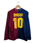 2008-09 Barcelona Nike Home L/S Shirt #10 Messi - (M)