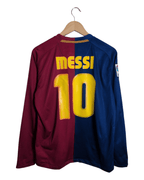 2008-09 Barcelona Nike Home L/S Shirt #10 Messi - (M)