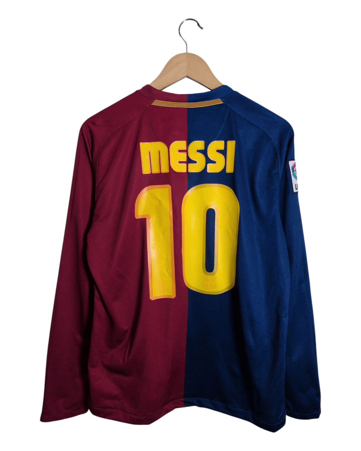 2008-09 Barcelona Nike Home L/S Shirt #10 Messi - (M)