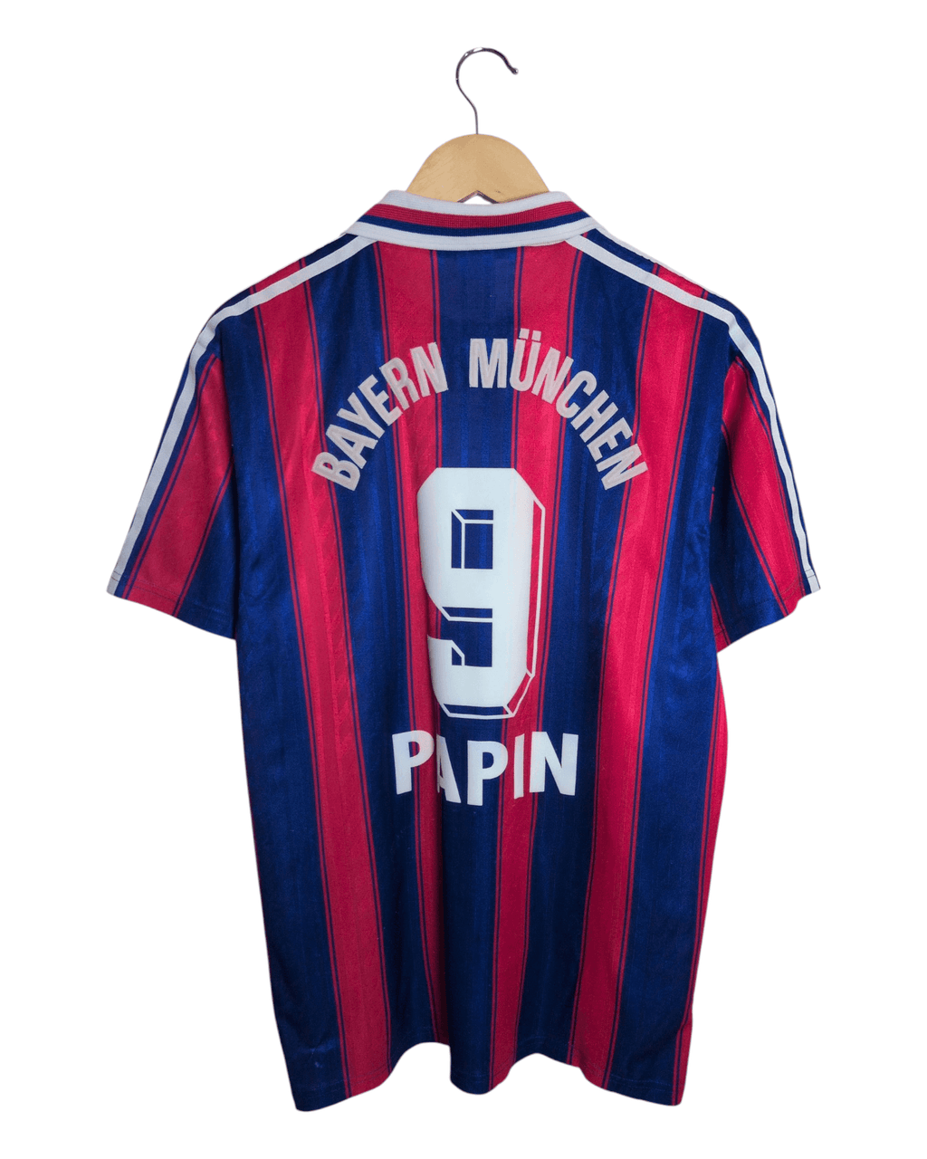 1995-97 Bayern Munich Adidas Home Shirt #9 Papin - (M)