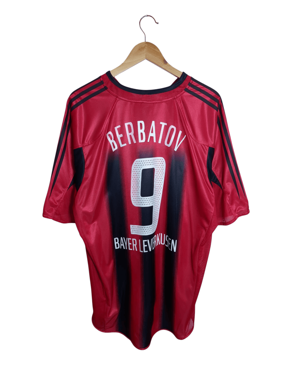 2004-06 Bayer Leverkusen Adidas Home Shirt #9 Berbatov - (XL)
