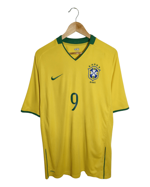2008-10 Brazil Nike Home Shirt #9 Adriano - (XL)