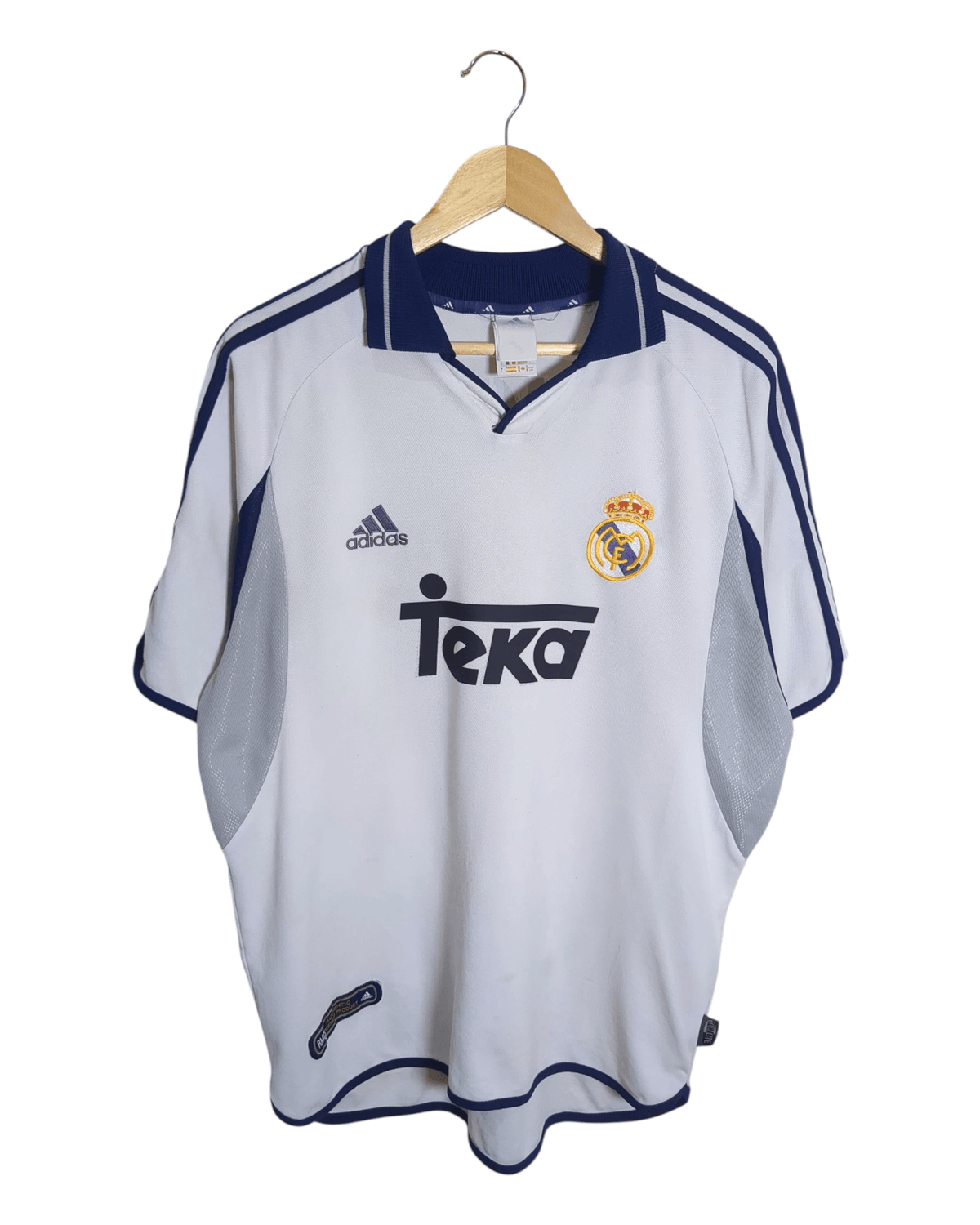 2000-01 Real Madrid Adidas Home Shirt #10 Figo - (XL)
