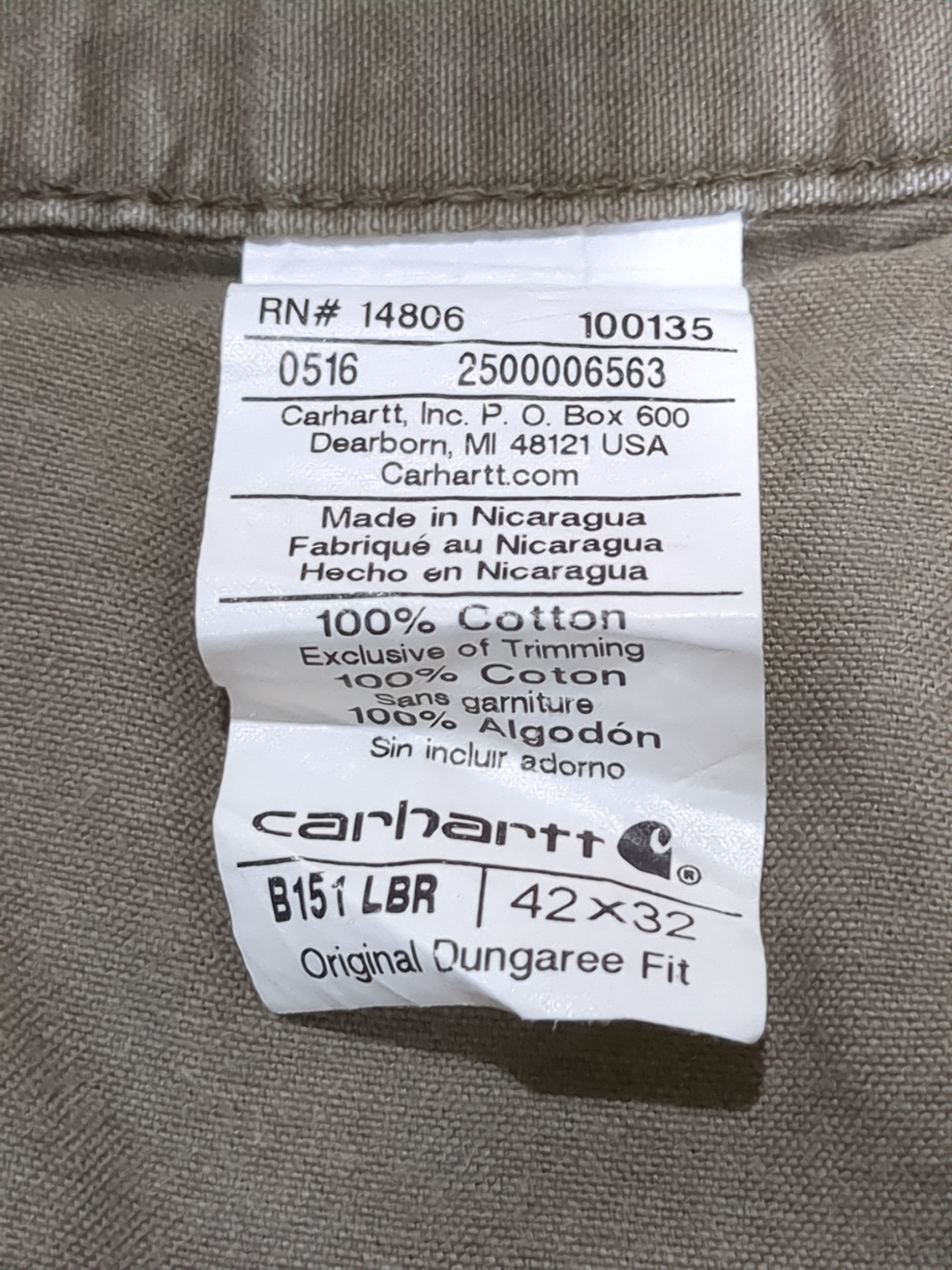 Carhartt Dungaree Fit Pant - (W42 x L44)
