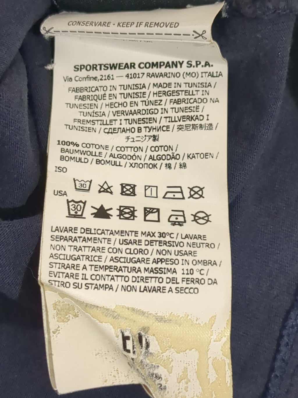 Stone Island Corroded Pocket Logo Navy Tee - (L)
