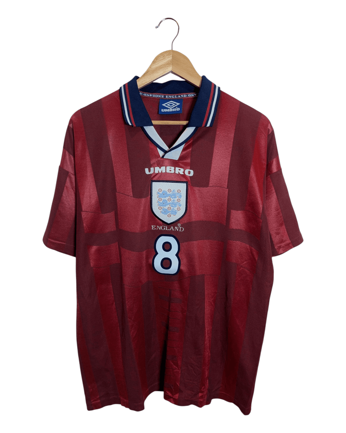 1997-99 England Umbro Away Shirt #8 Gascoigne - (L)