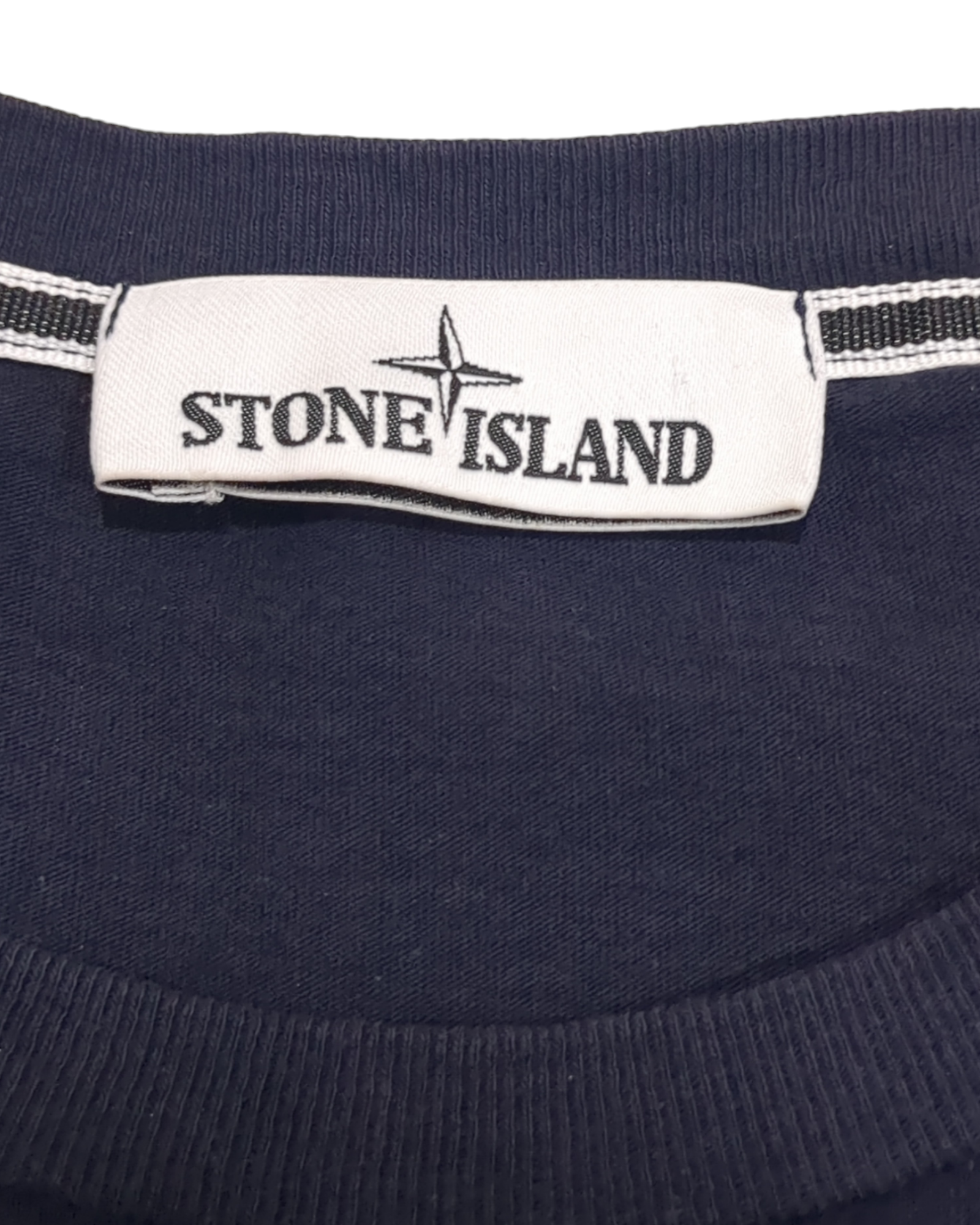 Stone Island Corroded Pocket Logo Navy Tee - (L)